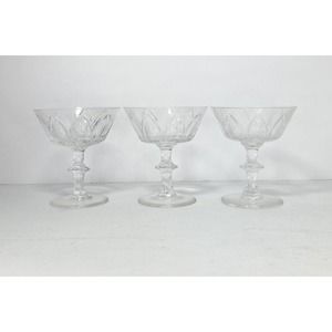 Royal Leerdam GOTHIC, Set of 3 Crystal Champagne Coupe Glasses, 4 5/8”